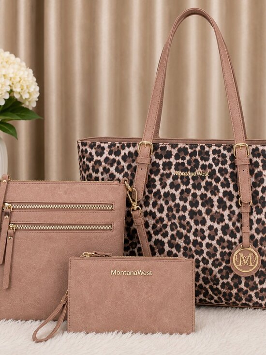Montana West Handbags - Montana West 3-Piece Tote Set | Leopard | NWT